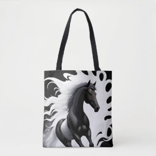 Wunderschönes Schwarzes Pferd Tasche