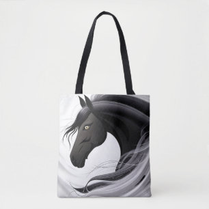 Wunderschönes Schwarzes Pferd Tasche