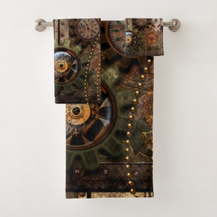 Wunderschönes Steampunkdesign Badhandtuch Set