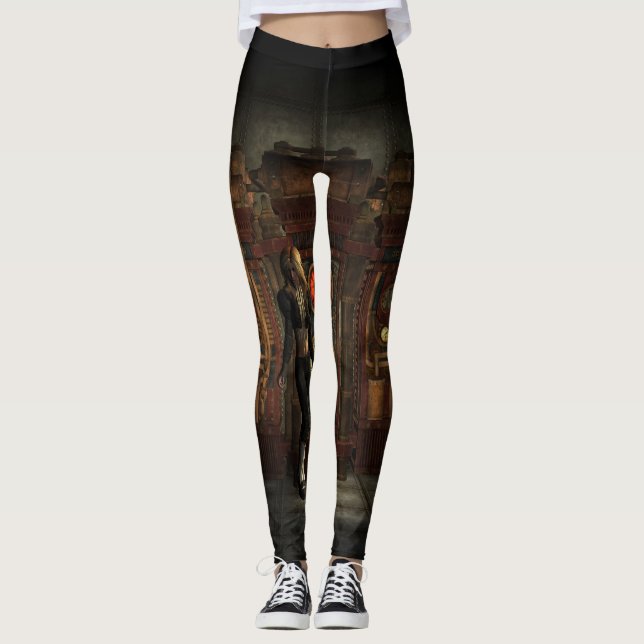 Wunderschönes Steampunkdesign Leggings (Vorderseite)