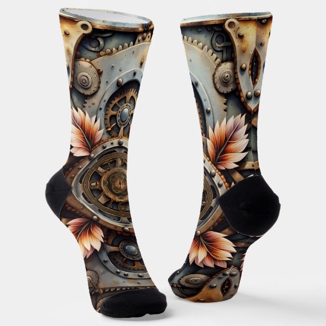Wunderschönes Steampunkdesign Socken (Gewinkelt)