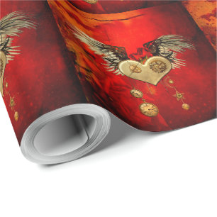 Wunderschönes Steampunkherz Geschenkpapier