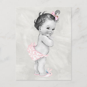 Wunderschönes Vintage-Babymädchen Postkarte