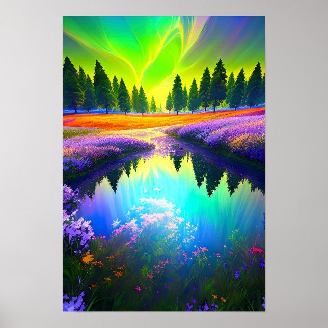Wunderschönes Wasser, geheimnisvoller See Poster (Vorne)