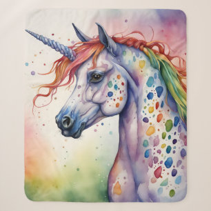 Wunderschönes Wasserfarben-Buntes-Appaloosa-Einhor Sherpadecke