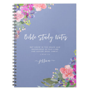 Wunderschönes Watercolor Floral Bible Studies Note Notizblock