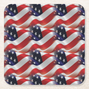 Wunderschönes Wave American Flag Untersetzer Set