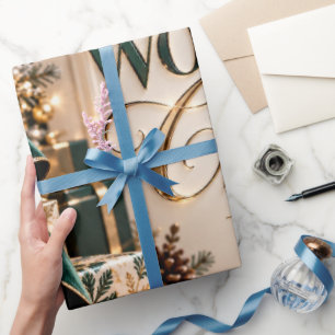 Wunderschönes Weihnachten Smaragd Gold Geschenkpapier