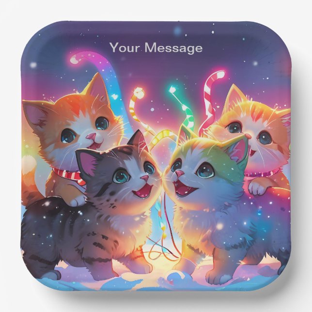 Wunderschönes Weihnachtsglühen Pappteller (Vorderseite)