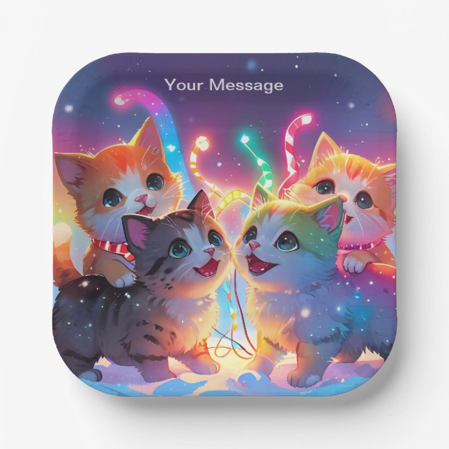 Wunderschönes Weihnachtsglühen Pappteller (Vorderseite)