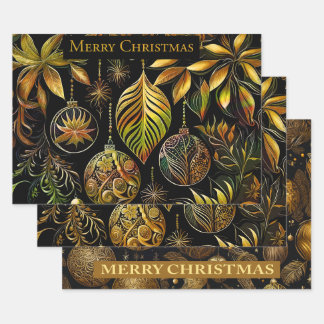 Wunderschönes Weihnachtspapier mit Weihnachtskugel Geschenkpapier Set