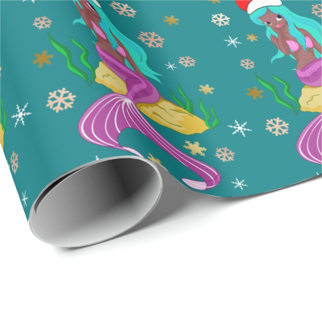 Wunderschönes Weihnachtsschneeflockenmuster Gold Geschenkpapier (Rolleneckpunkt)