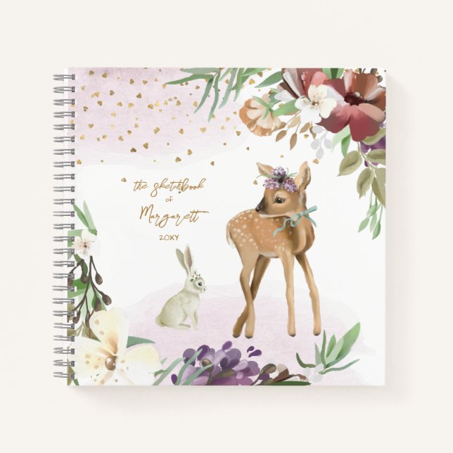 Wunderschönes Woodland-Girl-Notebook Notizbuch (Vorderseite)