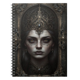Wunderschönes Young Gothic Woman Spiral Foto Noteb Notizblock