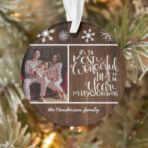 Wundervolle Zeit des Jahres Foto Rustikales Holz S Ornament