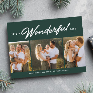 Wundervolles Leben drei Foto grün Weihnachten