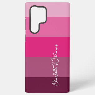 WUNDERVOLLES ROSA FARBSTREIFEN-LINIEN-MUSTER NAME SAMSUNG GALAXY HÜLLE