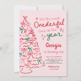 Wundervollste Kokette Schleife Weihnachten 1. Gebu Einladung