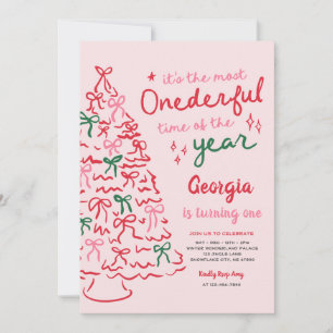 Wundervollste Kokette Schleife Weihnachten 1. Gebu Einladung
