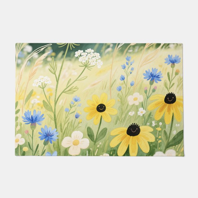 Wunderwiese mit Wildblumen  Fußmatte (Vorderseite)