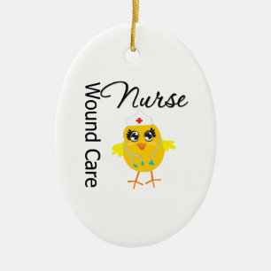 Wundsorgfalt-Krankenschwester-Küken v1 Keramikornament