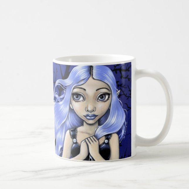 Wunsch auf der Mond-Tasse Kaffeetasse (Rechts)