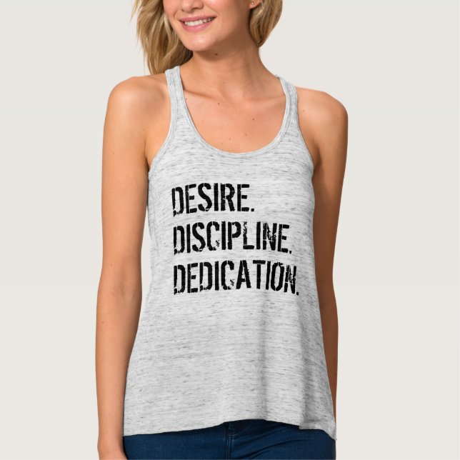 WUNSCH. DISZIPLIN. WIDMUNG. Motivierend T-Shirt Tank Top (Vorderseite)