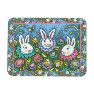 WUNSCH EASTER EGG GARTEN, BUNNY RABBIT BLUME MAGNET