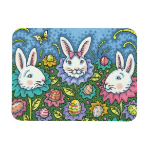 WUNSCH EASTER EGG GARTEN, BUNNY RABBIT BLUME MAGNET