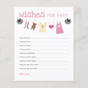 Wunsch für Baby Baby Shower Kleidungswunschkarten 