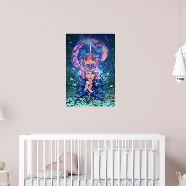 Wunsch mit Magicfox-Fantasy-Kunst Poster (Kinderzimmer 2)