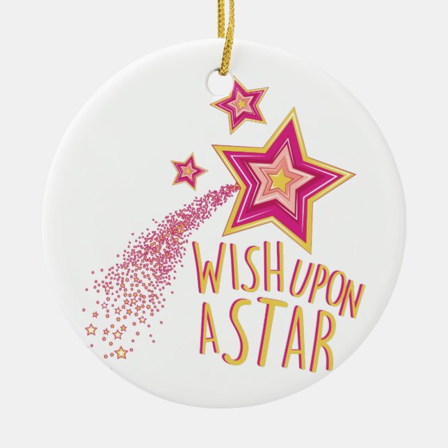 Wunsch nach Stern Keramik Ornament (Vorne)