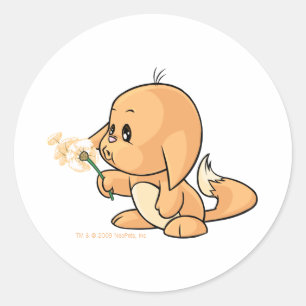 Wunsch von orange Kacheek Runder Aufkleber