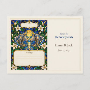 Wunschbuch für die Hochzeit mit Nashorn-Motiven Postkarte