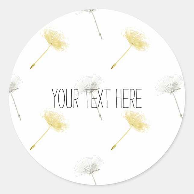Wünsche Dandelion-Blume Runder Aufkleber (Vorderseite)