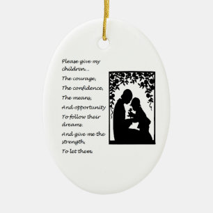 Wünsche einer Mutter für ihre Kinder Keramik Ornament