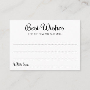 Wünsche Frau Schwarz-weiß Wedding Guest Book Card Platzkarte