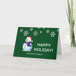 Wünsche frohe Feiertage mit Schneemann Weihnachten