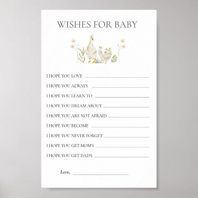 Wünsche für Baby Albern Gänse Baby Shooting Game Poster (Vorne)