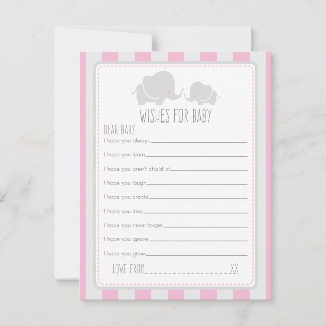 Wünsche für Baby - Baby Showcard Einladung (Vorderseite)