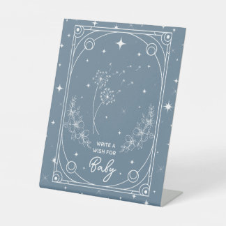 Wünsche für Baby Blue Tarot Babydusche Sockelschild