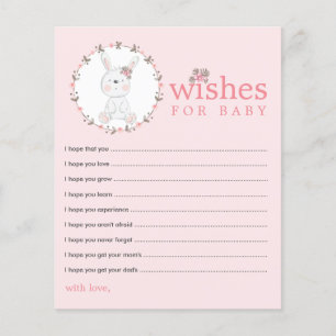 Wünsche für Baby Bunny Baby Duschberatungskarten