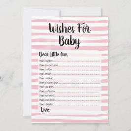 Wünsche für Baby Dusche Spiel Pink Weiß Einladung