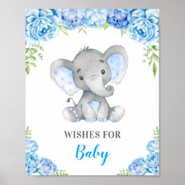Wünsche für Baby Elephant Baby Boy Dusche Sprinkle Poster
