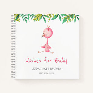 Wünsche für Baby Flamingo Baby Shower Notizbuch