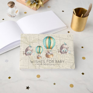 Wünsche für Baby Heißluftballon Babydusche Gästebuch