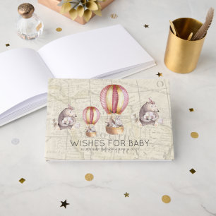 Wünsche für Baby Heißluftballon Babydusche Gästebuch