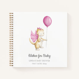 Wünsche für Baby Pink Dragon Baby Shower Gästebuch Notizbuch