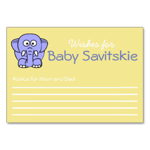 Wünsche für Baby-Ratekarte Tischnummer