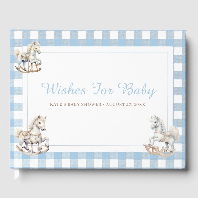Wünsche für Baby Rocking Horse Baby Shower Gästebuch (Vorderseite)